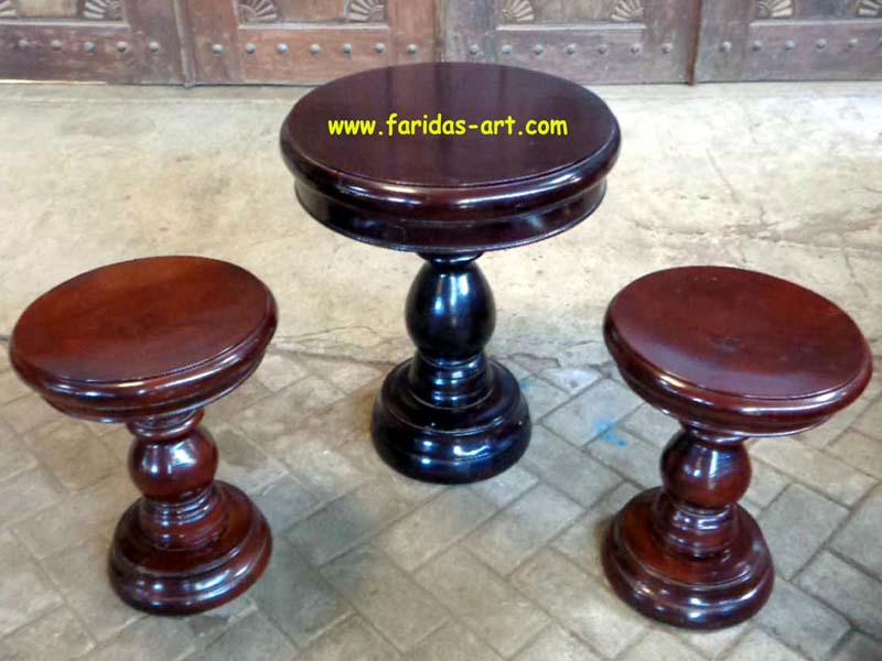 Meja Kopi Set-Bubut Polos